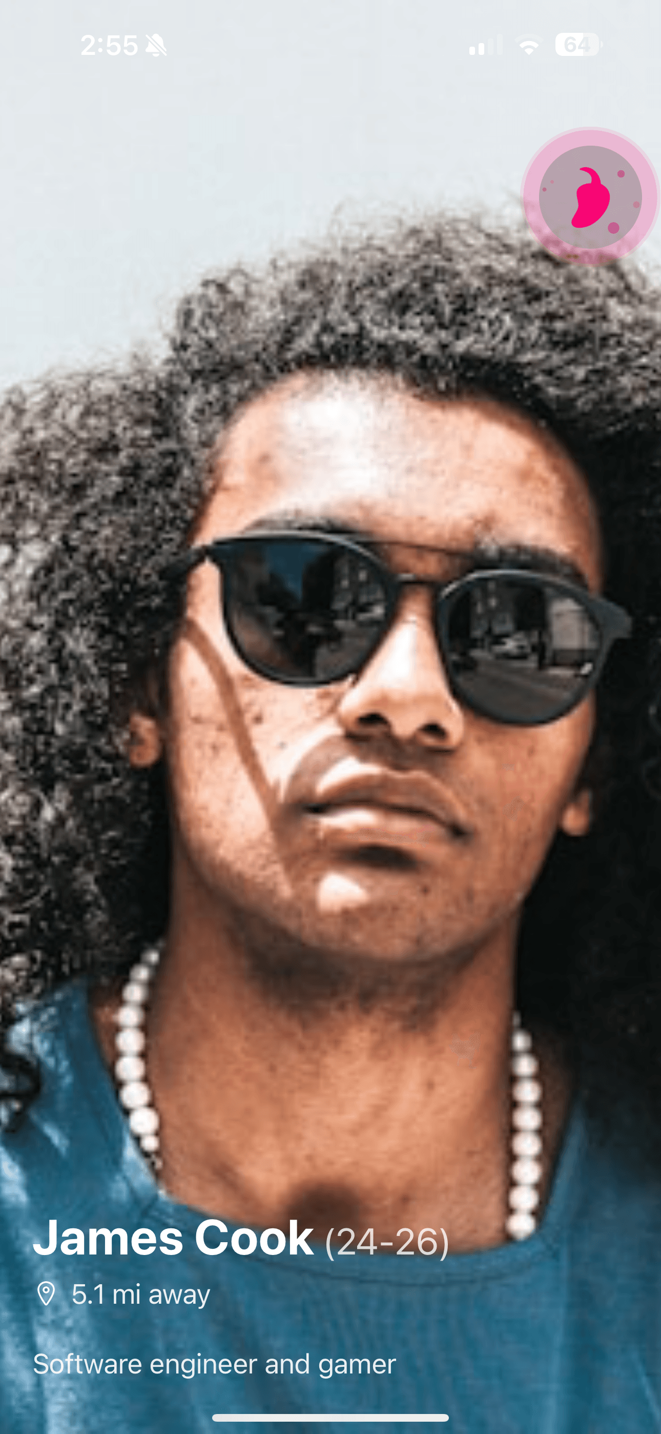 User profile card showing who's going with chili score and location